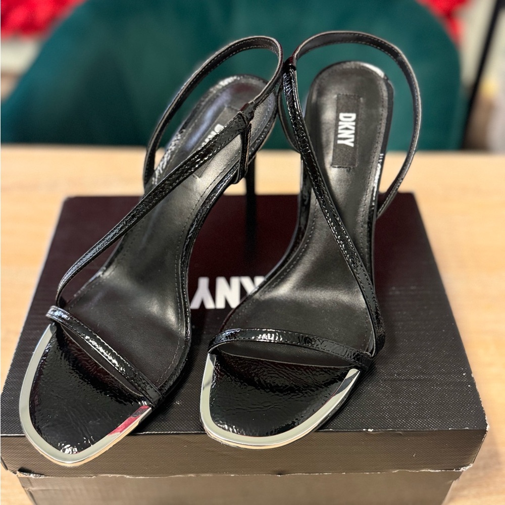 DKNY Black Strappy Heels